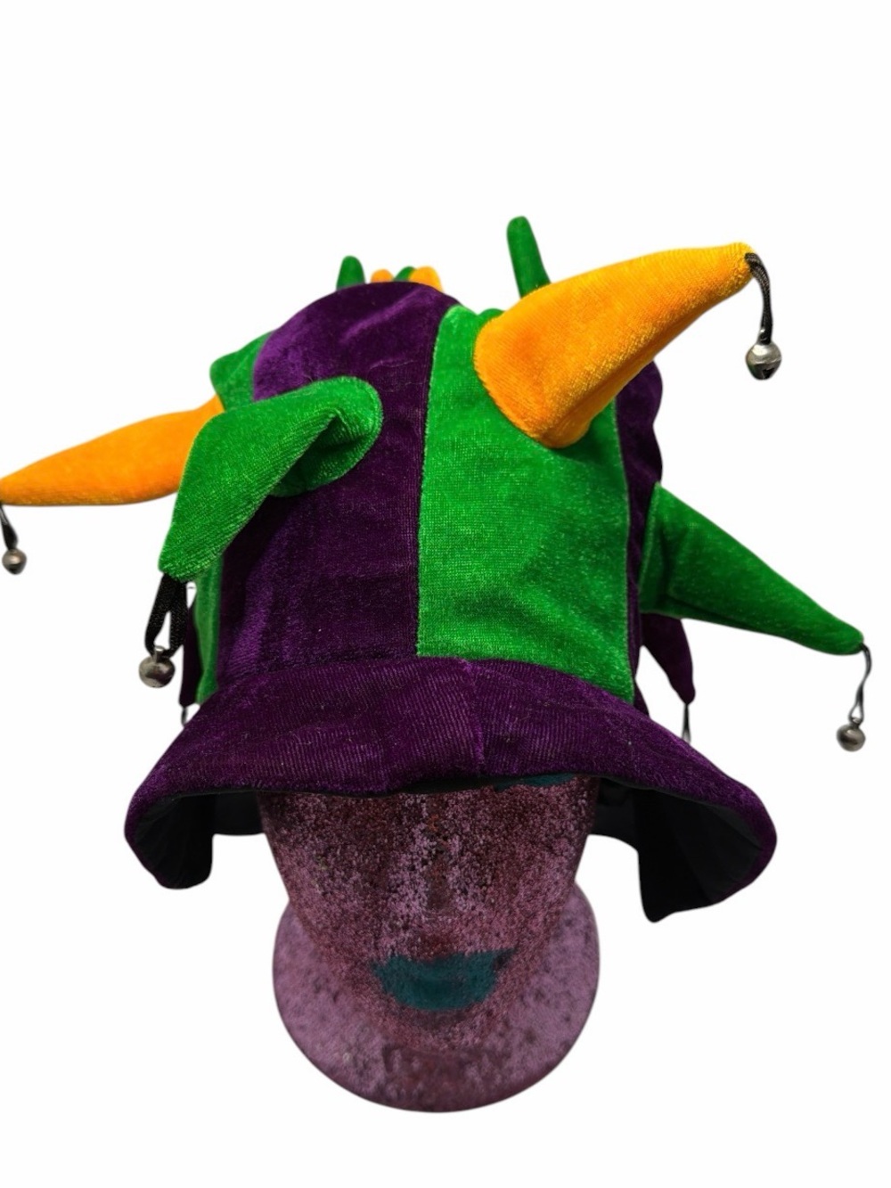 Colorful Jester Hat - Purple, Green & Yellow - Unbranded